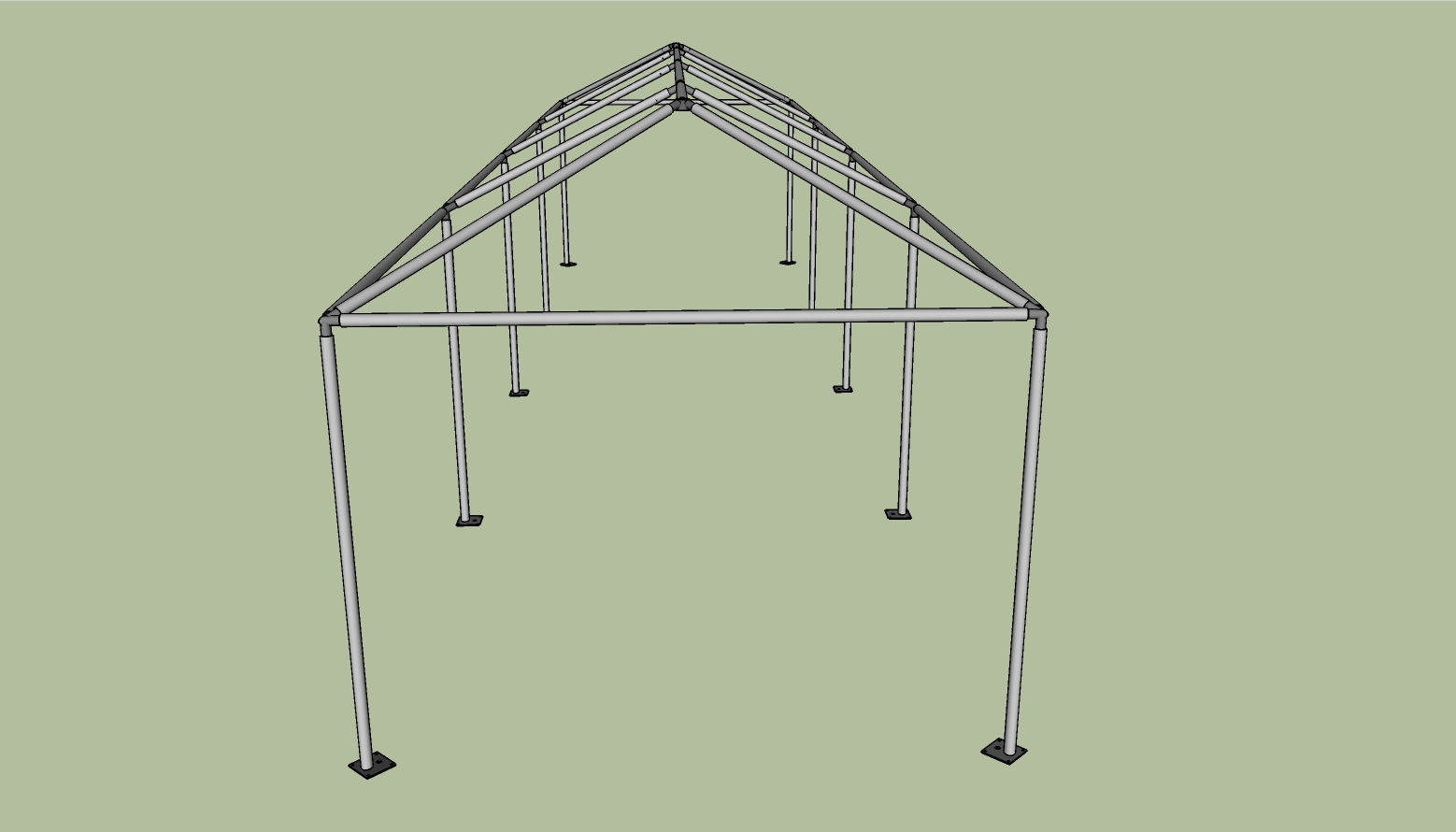 10x40 frame tent side view